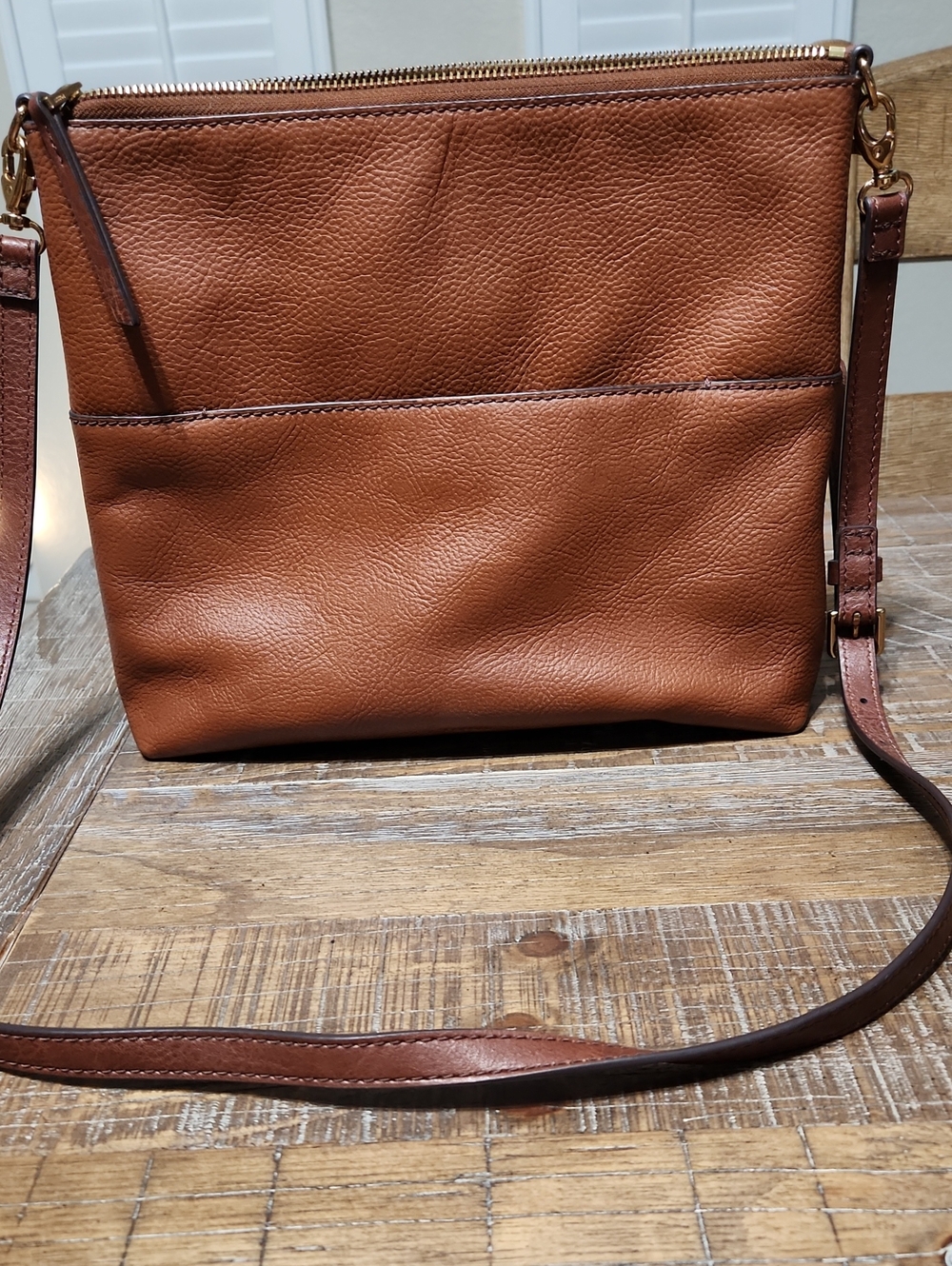 Fossil Fiona Leather Crossbody Bag | Cognac | Medium